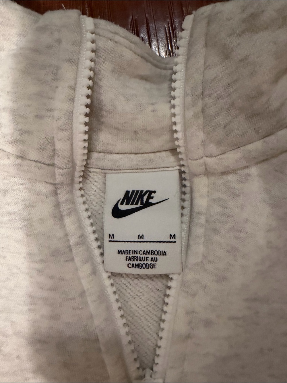 Nike Women’s Light Gray Half-Zip Pullover Sweatshirt - Picture 2 of 4